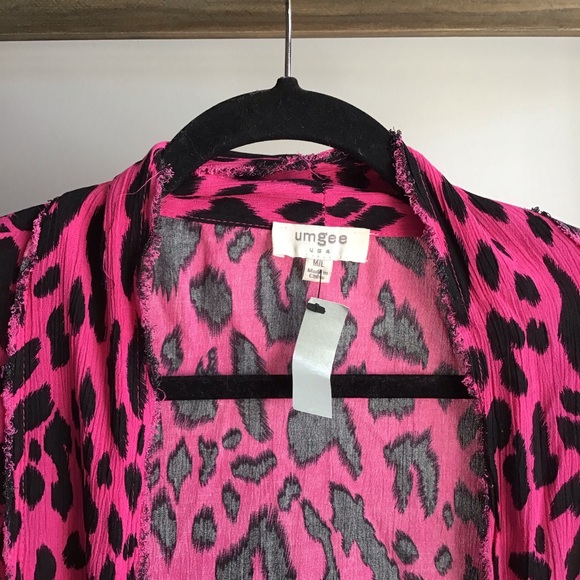 Umgee Hot Pink Animal Print Kimono NWT - Picture 16 of 16